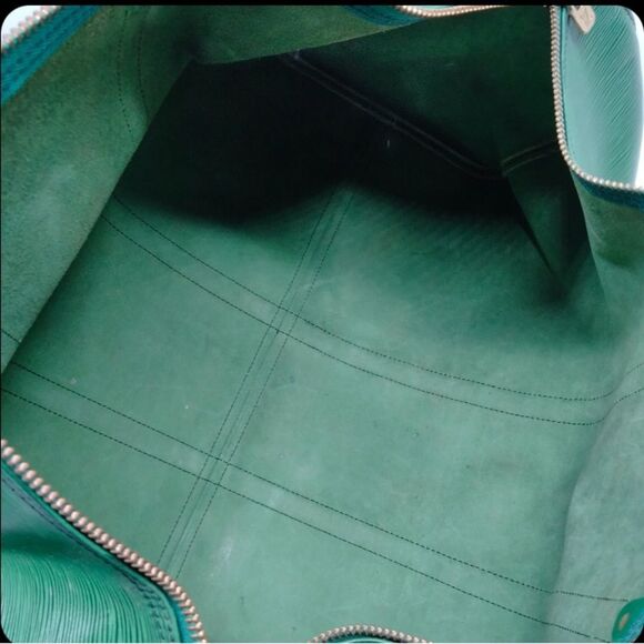 LOUIS VUITTON Green Epi Leather KeepAll Boston Travel Duffle Bag VI881 LV55 - Picture 13 of 15